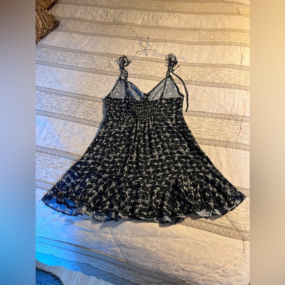 Free People Intimately Caught Up Printed Slip Dress, Black Floral, M - Picture 6 of 8